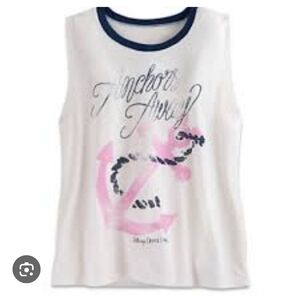 Disney Cruise Line anchor graphic tee sleeveless tank top women's sz Small